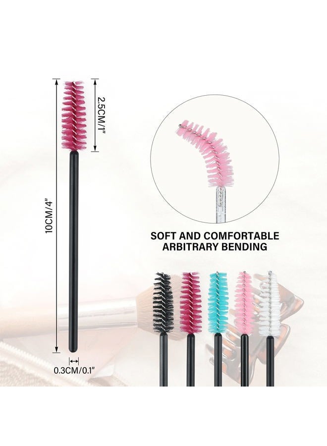 g2plus 100PCS Disposable Eyelash Brushes, Adjustable Mascara Wands Makeup Applicator, Eyelash Spoolies Brushes for Eyelash Extensions and Eyebrows (Multi-colored) - Image 2