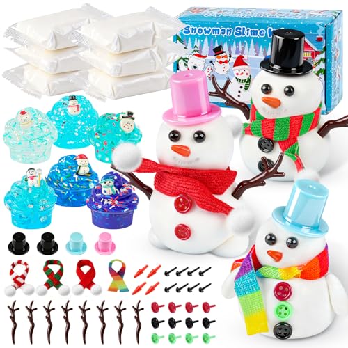 LAWOHO 6 Pack Slime Stocking Stuffers Stocking Stuffers for KidsChristmas Crafts Kids Crafts Snowman DIY KitCrafts Xmas Gift - Image 1
