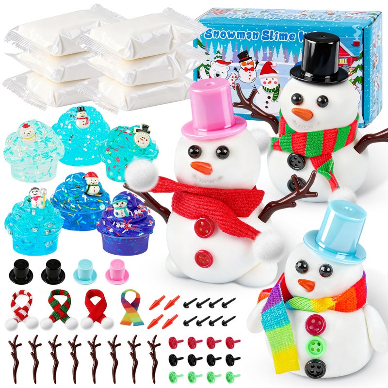 LAWOHO 6 Pack Slime Stocking Stuffers Stocking Stuffers for KidsChristmas Crafts Kids Crafts Snowman DIY KitCrafts Xmas Gift - Image 3