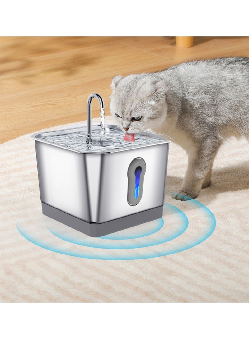 كيدل 4L اللاسلكي الفولاذ المقاوم للصدأ اللاسلكي نافورة المياه القط مع مستوى المياه نافذة تعمل البطارية موزع المياه الحيوانات الأليفة هادئة جدا مناسبة للقطط والكلاب وغيرها من الحيوانات الأليفة