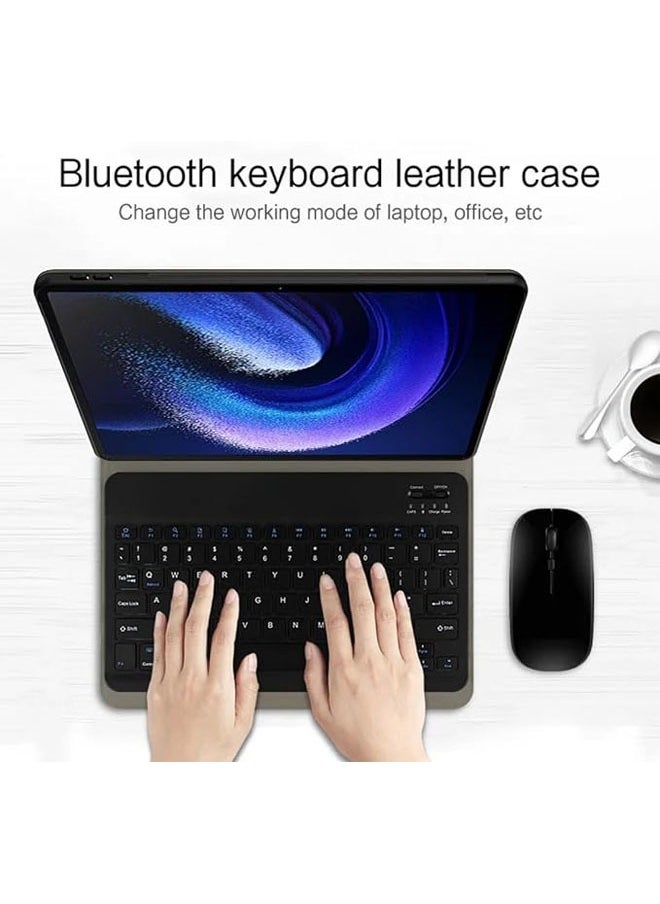 General - Compatible with Lenovo M10 Plus 3Gen 10.6 inch 2022 Case Keyboard Case for Lenovo M10 Plus 3Gen 10.6 Tablet Case with Black Bluetooth Wireless Keyboard - Image 1