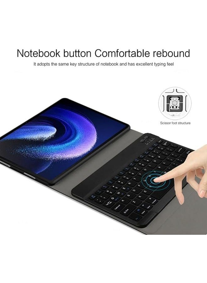 General - Compatible with Lenovo M10 Plus 3Gen 10.6 inch 2022 Case Keyboard Case for Lenovo M10 Plus 3Gen 10.6 Tablet Case with Black Bluetooth Wireless Keyboard - Image 1