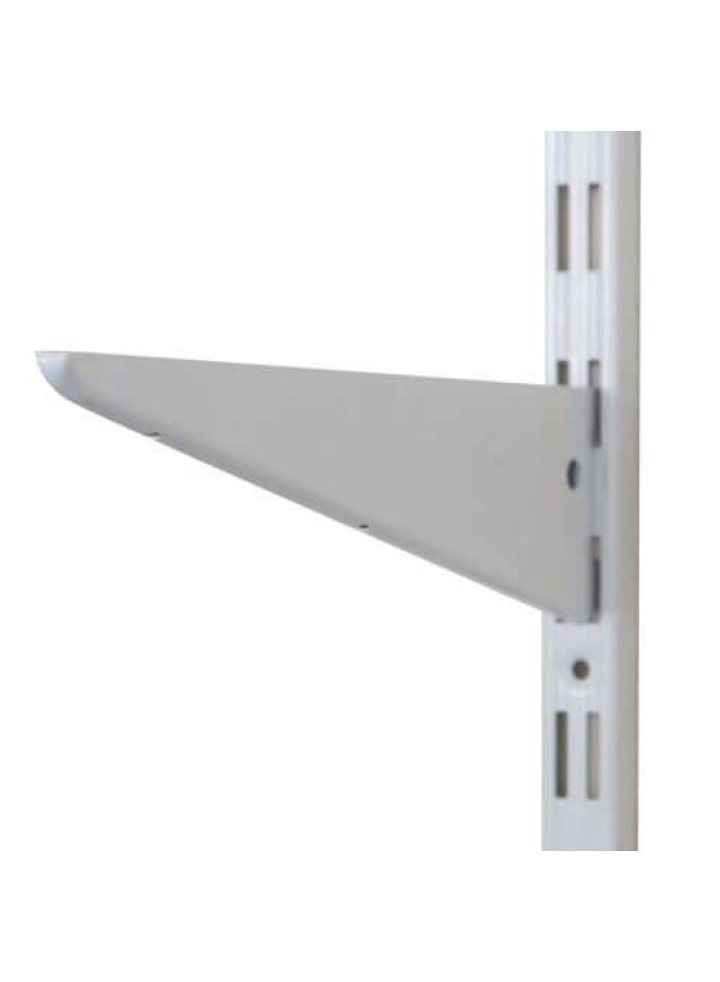 ROBUSTLINE White Coated Double Slotted Channel With Brackets Adjustable Double Heavy Duty Home Kitchen Shop Organizer With Support Brackets 50Cm Channel 2 Pieces With 8 Brackets - Image 3