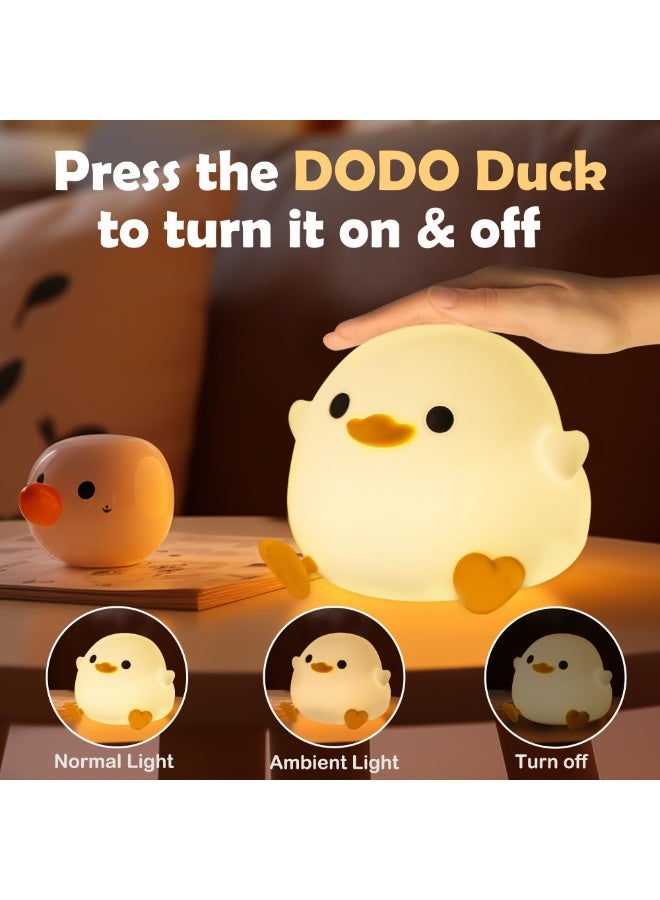 كوفوز مصباح البط القابل للضبط، مصباح USB قابل للشحن بتحكم لمس من السيليكون اللطيف لديكور غرفة الأطفال كهدية - Image 3