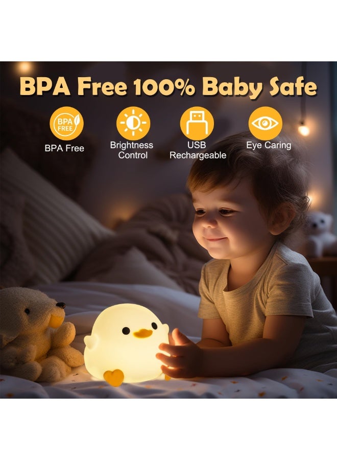 كوفوز مصباح البط القابل للضبط، مصباح USB قابل للشحن بتحكم لمس من السيليكون اللطيف لديكور غرفة الأطفال كهدية - Image 5