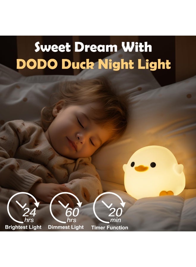 كوفوز مصباح البط القابل للضبط، مصباح USB قابل للشحن بتحكم لمس من السيليكون اللطيف لديكور غرفة الأطفال كهدية - Image 4