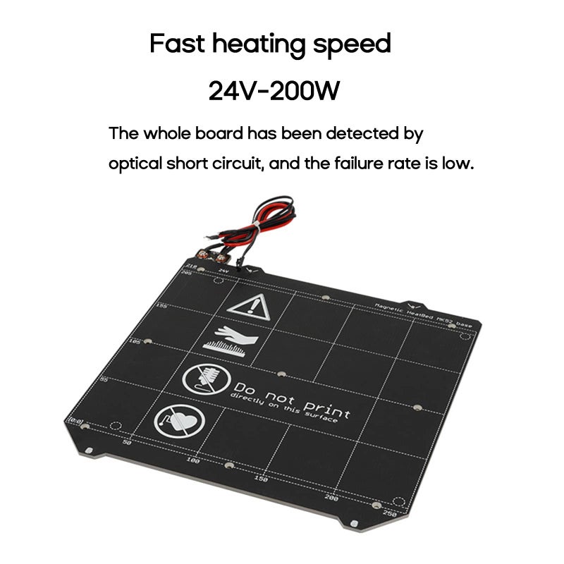 Heated Bed Replacement Part Hotbed 245x255mm 220W 24V with Cable Color B - Image 5