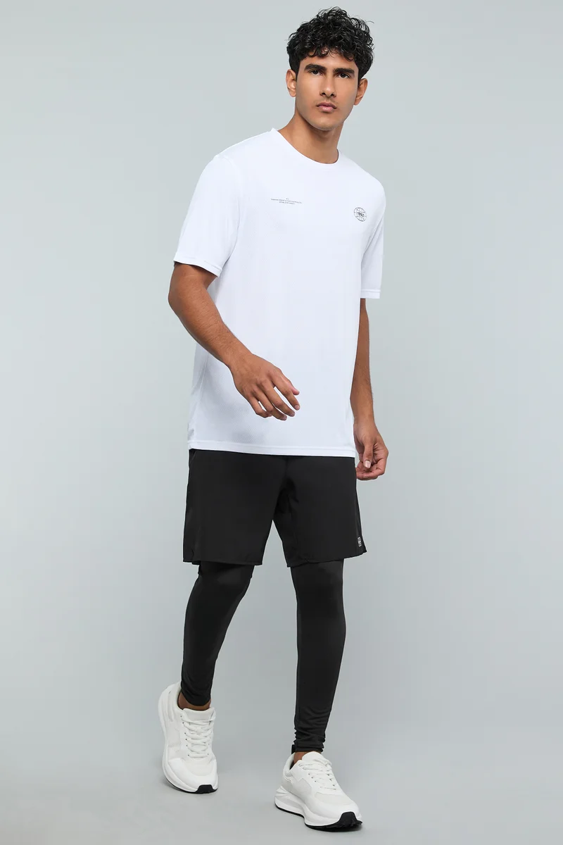 R&B Printed T-Shirt with V-Neck and Short Sleeves
