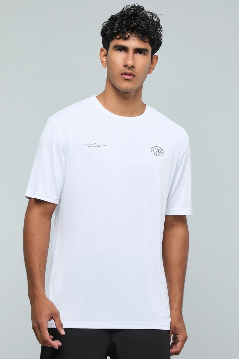 R&B Printed T-Shirt with V-Neck and Short Sleeves