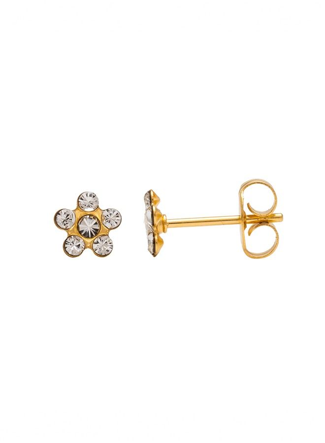 Daisy April Crystal 24K Pure Gold Plated Ear Studs