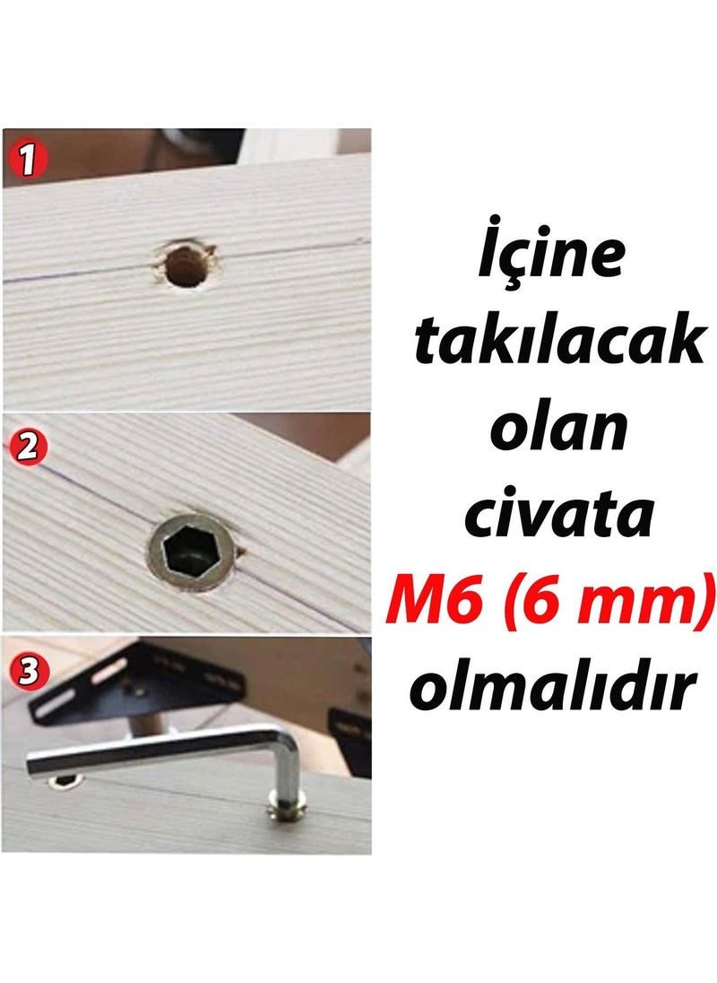 Glaswen Metal Euro Threaded Dowel Wood Dowel M6 8X13 Teeth Zinc Furniture Connection Unit Joining (25 Pieces)  - Image 4