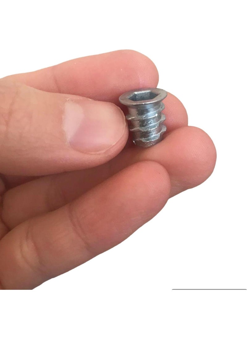 Glaswen Metal Euro Threaded Dowel Wood Dowel M6 8X13 Teeth Zinc Furniture Connection Unit Joining (25 Pieces)  - Image 2