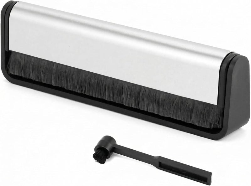 QWORK ® Vinyl Record Cleaning Brush & Needle Brush Kit - Carbon Fiber Brushes - Cleans Thoroughly without Damaging Vinyl Record - Image 1