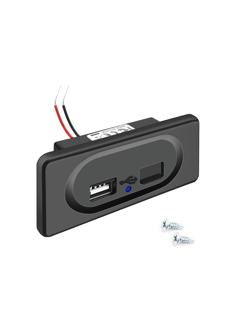 Y&D 3.1A Dual USB Car Charger Socket, 12V-24V Fast Outlet Waterproof Socket Charging Adapter for RV, Boat, Motorcycle, Truck,Caravan  - Image 1