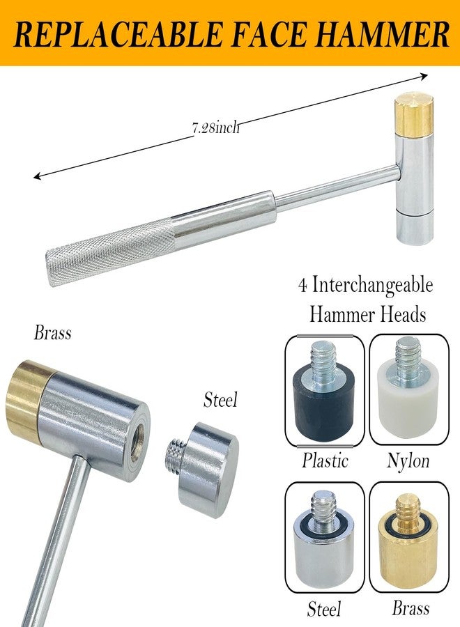 Socpuro 21 Pieces Roll Pin Punch Set, Pin Punch Set and Hammer with Brass, Hollow, Steel, Plastic Punches, Mechanical Repair Pin Punch Tools with Storage Case - Image 3