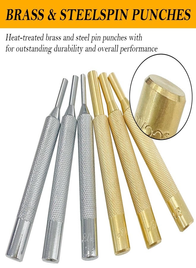 Socpuro 21 Pieces Roll Pin Punch Set, Pin Punch Set and Hammer with Brass, Hollow, Steel, Plastic Punches, Mechanical Repair Pin Punch Tools with Storage Case - Image 4