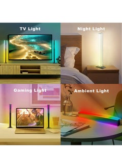 Jourvent 2pcs Smart LED Light Bars with Mirror Reflection, Music Sync, Multiple Lighting Modes & Remote Control, Perfect for Gaming Rooms & Bedroom Decor, Black  - Image 5
