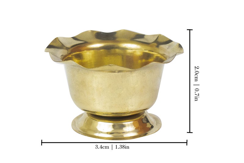 Spillbox Brass Chandhan | Kumkum | Turmeric | Sandal | Haldi | Bowl | Pooja | Puja | Holder | Roli | Stand | Multipurpose for Temple Home -Big- (2) - Image 3