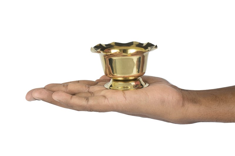 Spillbox Brass Chandhan | Kumkum | Turmeric | Sandal | Haldi | Bowl | Pooja | Puja | Holder | Roli | Stand | Multipurpose for Temple Home -Big- (2) - Image 5