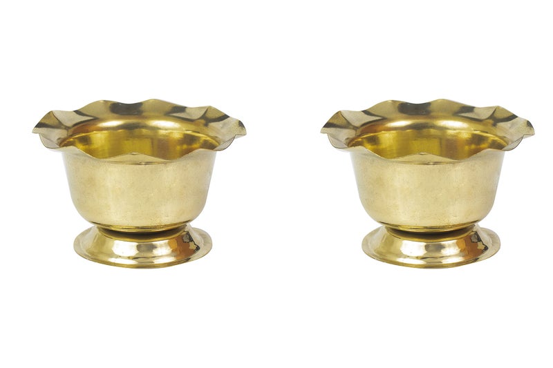 Spillbox Brass Chandhan | Kumkum | Turmeric | Sandal | Haldi | Bowl | Pooja | Puja | Holder | Roli | Stand | Multipurpose for Temple Home -Big- (2) - Image 1