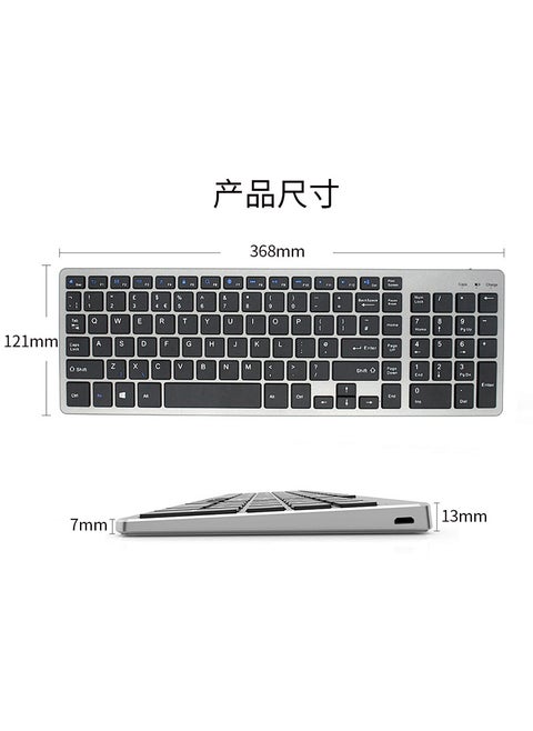 Bluetooth Wireless Keyboard for Macbook Air iMac iron ash