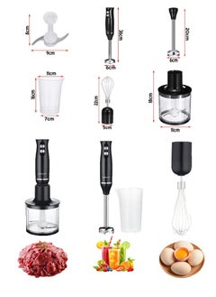 sokany Hand Blender With Chopper and Whisk 4-IN-1, Electric Mixer Hand Blender Set, Multifunctional Portable Electric Blender, Plastic/Stainless Steel, 500W 1000ml WK-1710-4 Black  - Image 4