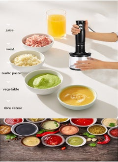 sokany Hand Blender With Chopper and Whisk 4-IN-1, Electric Mixer Hand Blender Set, Multifunctional Portable Electric Blender, Plastic/Stainless Steel, 500W 1000ml WK-1710-4 Black  - Image 3