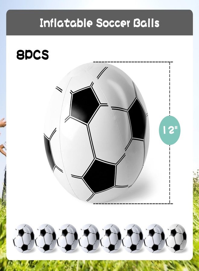 FUTUREPLUSX 8PCS Beach Balls, 12 Inches Inflatable Soccer Ball for Kids Summer Party Favors, Water Games, Hawaiian Tropical Theme Party Decorations - Image 2