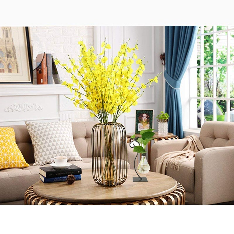 Marbrasse Desktop Glass Planter Hydroponics Vase,Planter Bulb Vase with Holder for Home Decoration,Modern Creative Bird Plant Terrarium Stand, Scindapsus Container (Bulb Vase) - Image 4