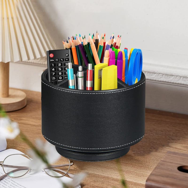 BIBELUN Tv Remote Control Holder For Table  360 Swivel Pen Holder For Desk Organizers And Accessories  Nightstand Organizer Caddy For Media Controllers/Office Supplies  Bedside Decorations For Living Room - Image 2
