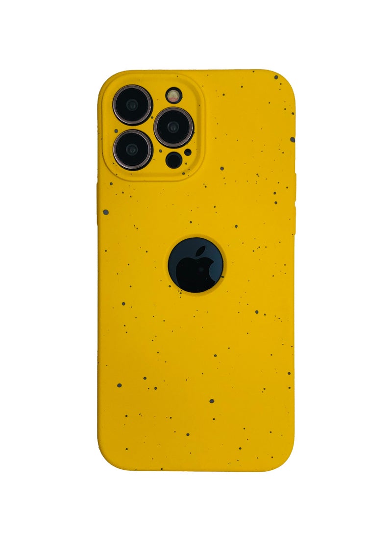 iPhone 13 Pro Max New Dotted Design Glow Feel PKK Silicone Case for iPhone 13 Pro Max Yellow