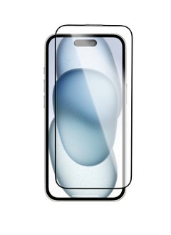 HEXABEX iPhone 15 Screen Protector High Quality Tempered Glass Screen Protector for iPhone 15 6.1" Black/Clear  - Image 4