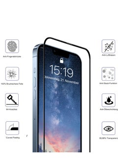 HEXABEX iPhone 15 Screen Protector High Quality Tempered Glass Screen Protector for iPhone 15 6.1" Black/Clear  - Image 2