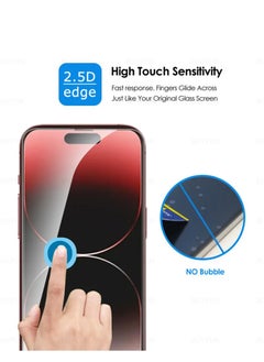 HEXABEX iPhone 15 Screen Protector High Quality Tempered Glass Screen Protector for iPhone 15 6.1" Black/Clear  - Image 3