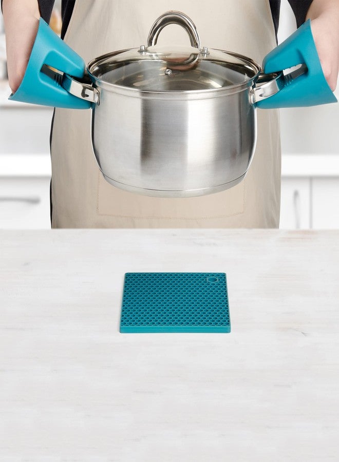 Mrs. Anderson's Baking Mrs. Anderson’s Baking Silicone Pot Grabber, Non-Scratch, Non-Skid, Heat Safe, Turquoise Blue - Image 3