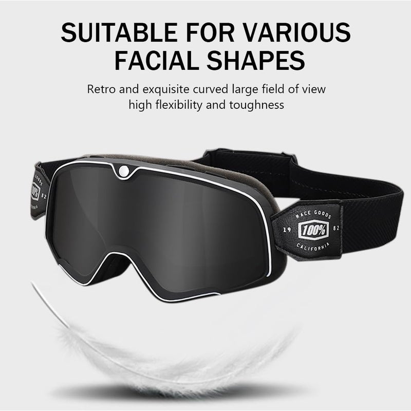 Proberos® Motorcycle Goggles, Fashion Grey Helmet 400 UV Sun Protection, Windproof, Anti Fog, Adjustable Headband, for Riding Racing for Men, Women, Youth - Image 3