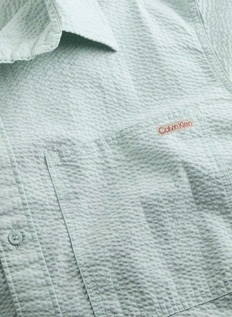 Calvin Klein Jeans Seersucker Short Sleeve Shirt