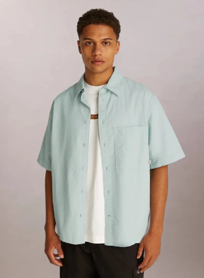 Calvin Klein Jeans Seersucker Short Sleeve Shirt