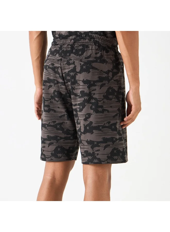 Kappa Kappa Printed Shorts with Drawstring Closure and Pockets