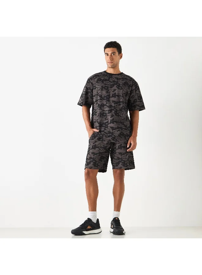 Kappa Kappa Printed Shorts with Drawstring Closure and Pockets