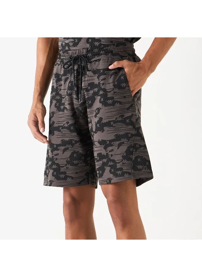 Kappa Kappa Printed Shorts with Drawstring Closure and Pockets