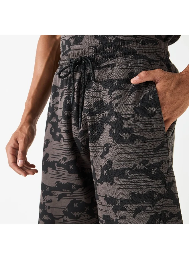 Kappa Kappa Printed Shorts with Drawstring Closure and Pockets