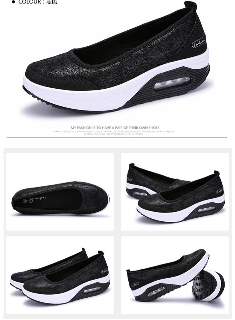 KUYING Platform Comfort Shoe Black - Image 2