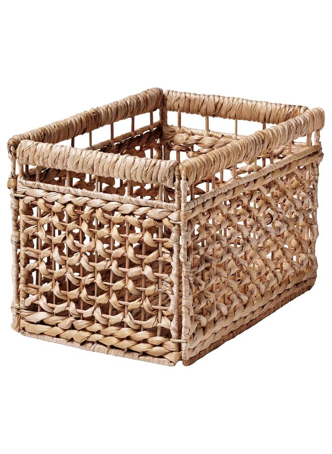 Zaboon Basket, water hyacinth/natural, 35x25x25 cm - Image 1