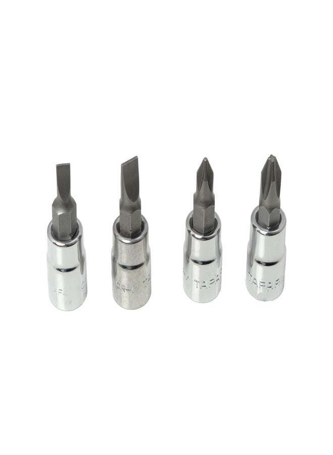 Taparia 1/4" Square Drive Flat (4, 5.5 mm) & Philips (PH1, PH2) Bit Set Combo-Hardened CrV Steel Socket S2 Hex Bits-Compatible Ratchets, Wrenches, Power Tools-For Workshops, Garages, DIY - Image 1