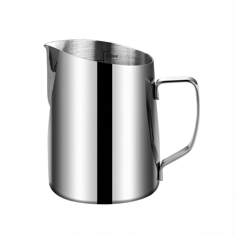 Food Grade Stainless Steel Milk Frothing Pitcher 450ml Coffee Tool - Image 1