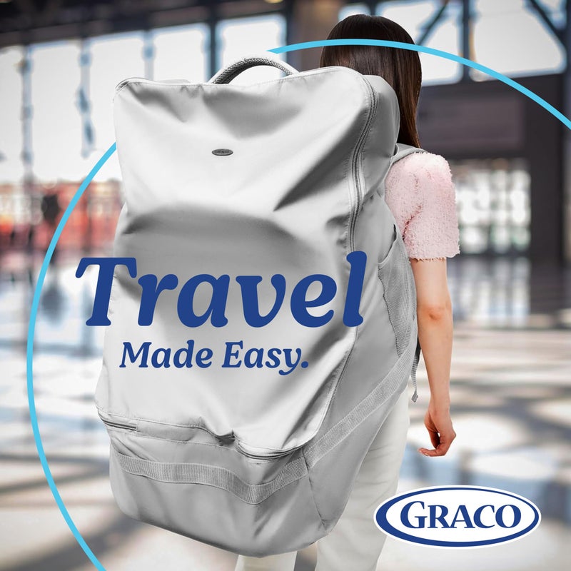 Graco Padded Car Seat Travel Bag & Infant Carrier Backpack, Durable Large Back Pack for Carseats & Booster Seats, Airport Gate Check Bag Luggage, Double Padded Strap, Water Resistant Material, Gray - Image 4