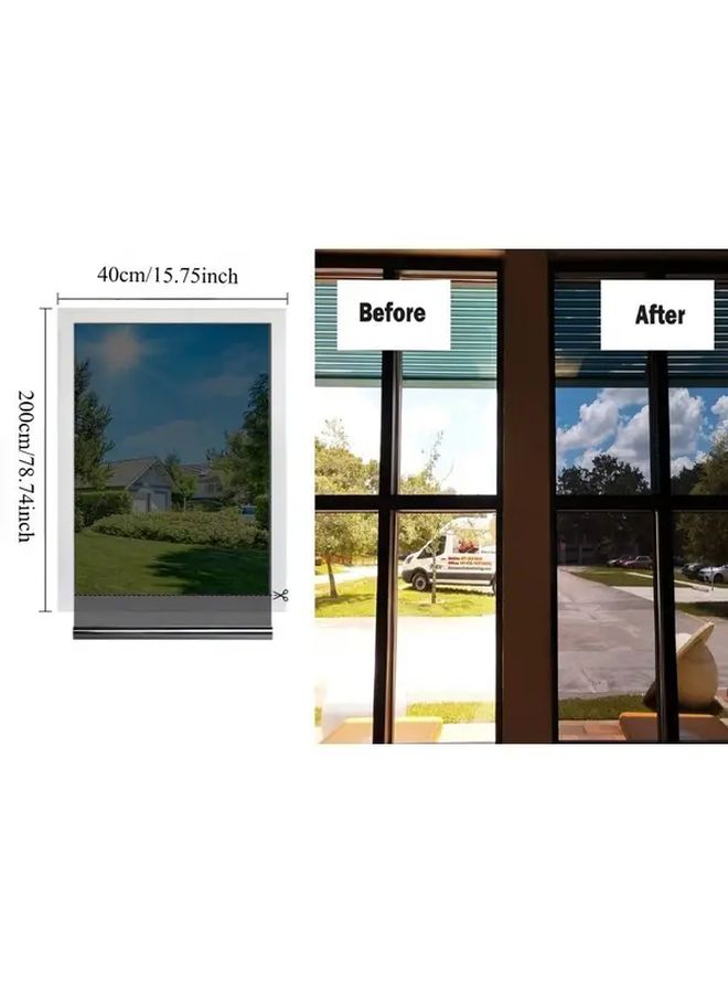 Brown Silvery Privacy Window Film One Way Reflective UV Block Home Office - Image 4