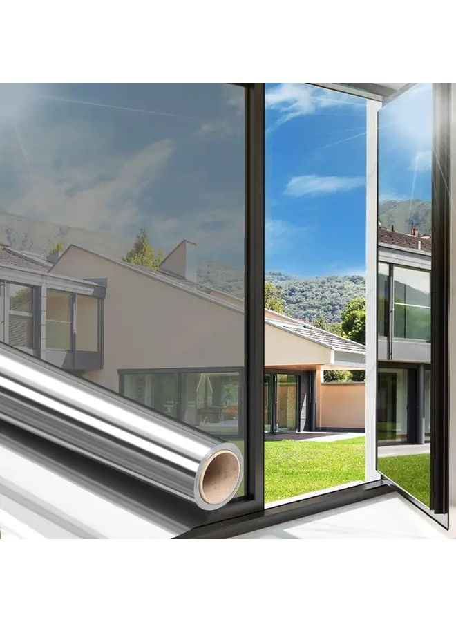 Brown Silvery Privacy Window Film One Way Reflective UV Block Home Office - Image 2