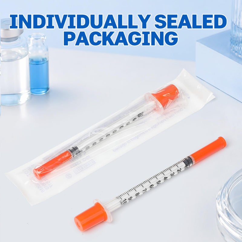 Dadiiau 100 Pack 1ml 32Gx6mm Plastic Measuring Tube with Cap, Individually Sealed - Image 4